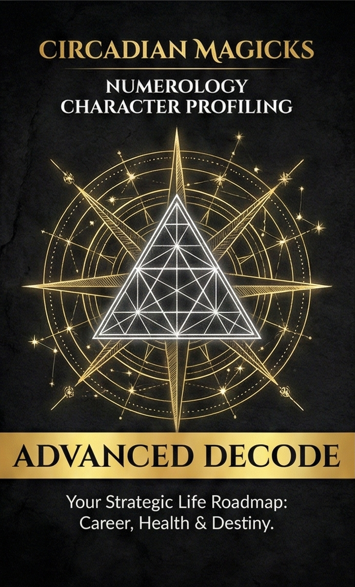 Book cover of 'Circadian Magicks' with a geometric design and text on a dark background