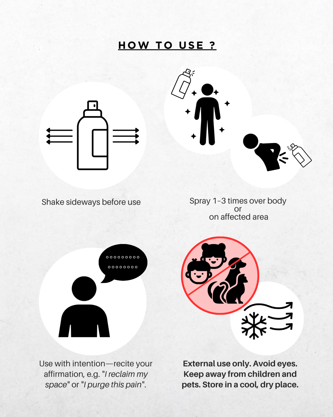 Instructions for using a product with icons and text on a white background